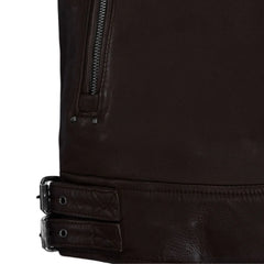 Men’s Dark Brown Asymmetrical Leather Jacket