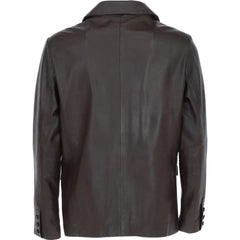 Men's Dark Brown Leather Blazer