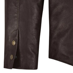 Men’s Dark Brown Leather Shirt Jacket