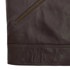 Men’s Dark Brown Multi-Pocket Leather Jacket