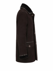 Men’s Dark Brown Shearling Leather Coat
