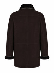 Men’s Dark Brown Shearling Leather Coat
