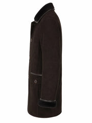 Men’s Dark Brown Shearling Leather Coat