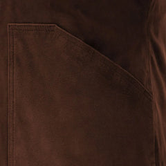 Men’s Dark Brown Suede Trucker Leather Jacket