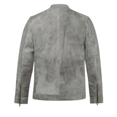 Men’s Grey Leather Jacket