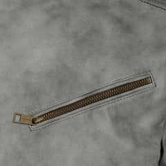 Men’s Grey Leather Jacket