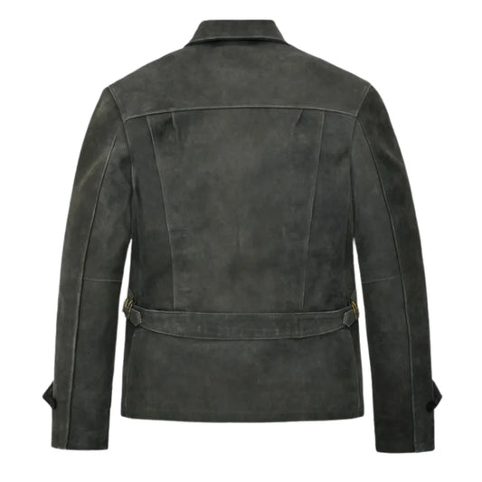 Men’s Grey Suede Leather Jacket