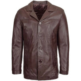 Men's Genuine Brown Leather Reefer