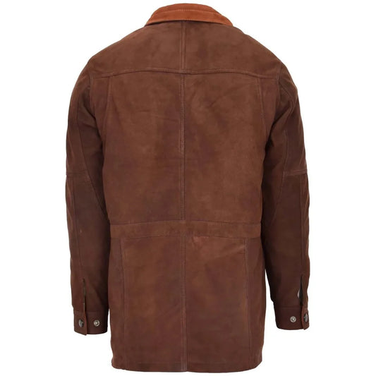 Men’s Genuine Suede Leather Parka Coat