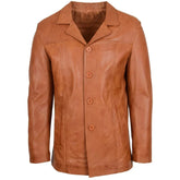 Men's Genuine Tan Leather Reefer