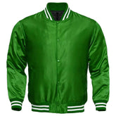 Men's Green Satin Varsity Jacket