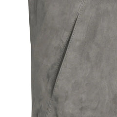 Men’s Grey Suede Leather Bomber Jacket