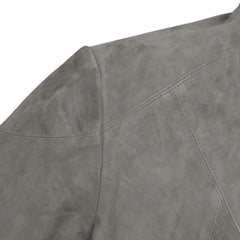 Men’s Grey Suede Leather Bomber Jacket