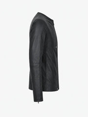 Men’s Leather Round Neck Jacket Right