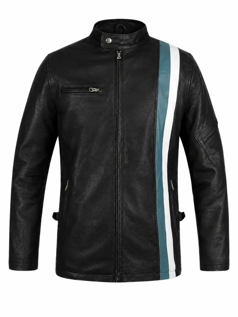 Men’s Leather Slim Fit Jacket Front