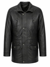 Men's Leather Winter Short Length Black Coat