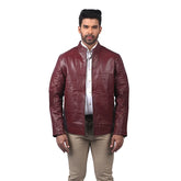 Men’s Maroon Leather Classic Jacket