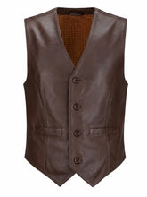 Men's Mid Brown Leather Vest