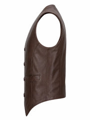 Men's Mid Brown Leather Vest