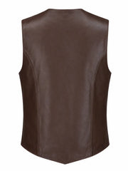 Men's Mid Brown Leather Vest
