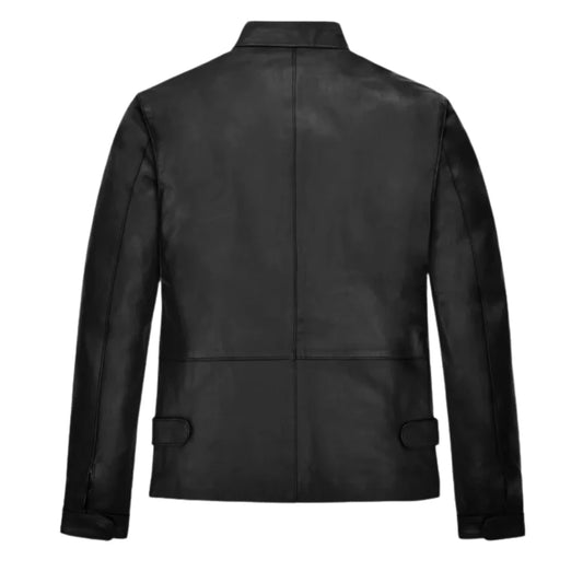Men’s Minimalist Black Leather Jacket