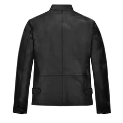 Men’s Minimalist Black Leather Jacket