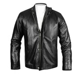 Men’s Minimalist Standard Black Leather Jacket