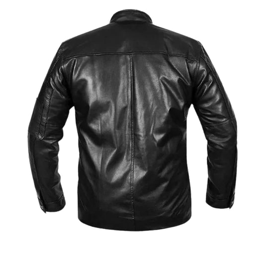 Men’s Minimalist Standard Black Leather Jacket