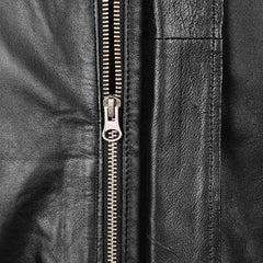 Men’s Minimalist Standard Black Leather Jacket