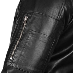 Men’s Minimalist Standard Black Leather Jacket