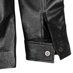 Men’s Minimalist Standard Black Leather Jacket
