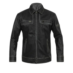 Black leather jacket