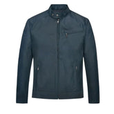 Men’s Navy Blue Classic Leather Jacket