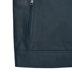 Men’s Navy Blue Classic Leather Jacket