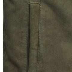 Men’s Olive Green Classic Suede Leather Jacket