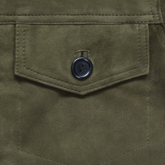 Men’s Olive Green Classic Suede Leather Jacket