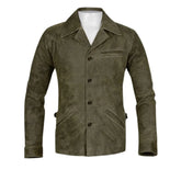 Men’s Olive Green Classic Suede Leather Jacket