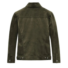 Men’s Olive Green Suede Leather Jacket