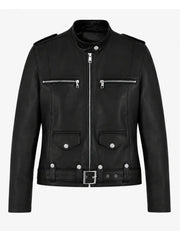 Men’s Pocket Leather Jacket Front