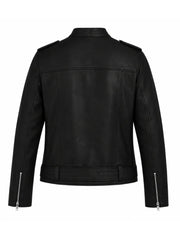 Men’s Pocket Leather Jacket Back