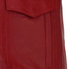 Men’s Red Bomber Style Leather Jacket