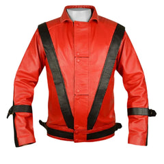Men’s Red Thriller Inspired Leather Jacket
