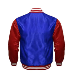 Men's Red and Blue Fleece Varsity Jacket