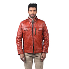 Men’s Ruston Red Leather Jacket