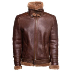 Men's Shearling lined leather winter jacket