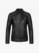Men’s Shirt Collar Leather Jacket Front