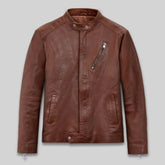 Men’s Slim Fit Brown Leather Jacket