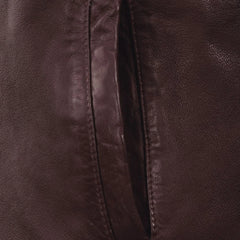 Men’s Slim Fit Burgundy Leather Jacket