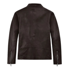 Men’s Slim Fit Dark Brown Leather Jacket