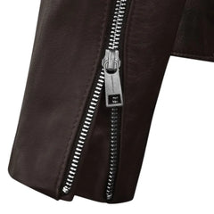 Men’s Slim Fit Dark Brown Leather Jacket